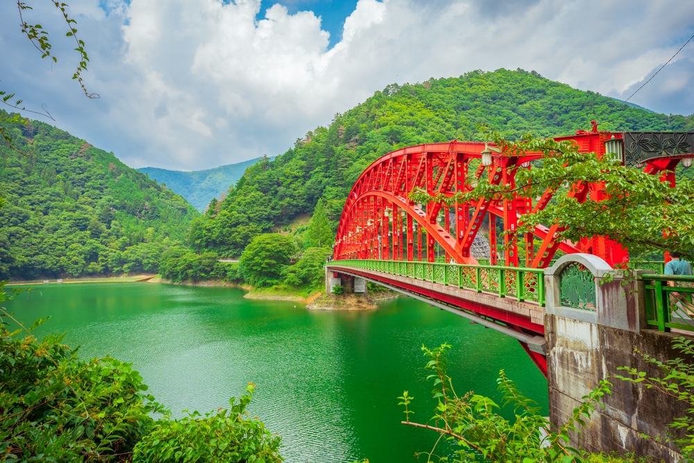 Autumn in Lake Okutama, Japan